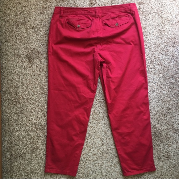 Red Liz Claiborne crop pants - Picture 3 of 7